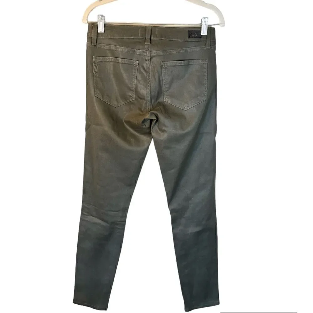 NWT Paige Verdugo Skinny Green Jeans Ankle Size 28